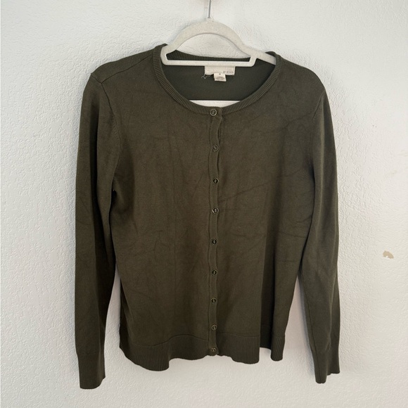 Sweaters - Olive Green Button-Up Women's Sweater